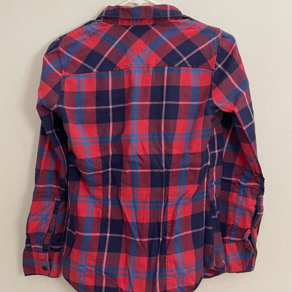 J.Crew - Red/Navy Plaid Perfect Fit Button-Up - Size XXS - For a good cause! - Picture 5 of 6